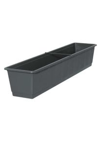 Bloembak 80 cm antraciet, kunststof, balkonbak