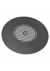Vuurschaal Grillplaat 82cm met Grillrooster, Natuurstaal - Boni-Shop