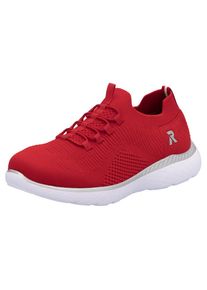 RIEKER Sport , Slip-On Sneaker, Slipper, Freizeitschuh, Schlupfschuh mit Elastik-Einstieg , rot , 36 , 36 , Cooler Sneaker zum Schlupfen