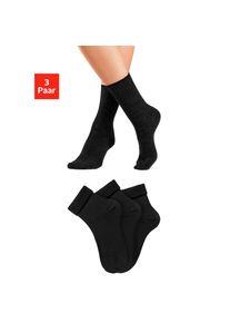 Lavana , Umschlagsocken, (Packung, 3 Paar), fein gestrickt mit 53% Wolle , 3x schwarz , 35-38 , 35-38 , Klassische feine Umschlagsocken