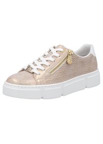 Rieker , Plateausneaker, Freizeitschuh, Halbschuh, Schnürschuh mit Reißverschluss , roségoldfarben-weiß , 42 , 42 , Sneaker mit leichtem Schimmer...