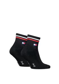 Tommy Hilfiger, Damen, Kurzsocken &raquo;TH UNI TJ QUARTER 2P ICONIC&laquo; 2 Paar, Half-Terry-Sohle f&uuml;r zus&auml;tzlichen Komfort, black, 39-42, black, Unisex-
