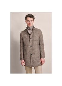 Bugatti, Herren, Kurzmantel mit Karodessinierung, beige, 48, beige, Schr&auml;ge Leistentaschen