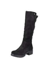 Rieker , Damen , Winterstiefel , Langschaftstiefel, Blockabsatz, mit Stretch , schwarz , 41 , 41 , Klassischer Stiefel mit Reißverschluss innen
