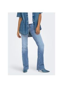Only, Damen, Skinny-fit-Jeans &raquo;ONLBLUSH MW BACK POCK FLA TAI222 DNMNOOS&laquo;, Medium Blue Denim, L&auml;nge 34, S (36) -L&auml;nge 34, Medium Blue Denim, Flared Fit