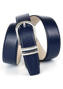 Anthoni Crown, Damen, Lederg&uuml;rtel mit eleganter Dornschlie&szlig;e, Rindsleder, dunkelblau, dunkelblau, Hochwertiges Rindsleder