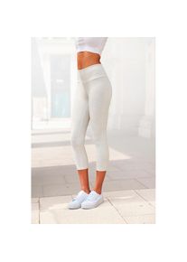 Lascana , Caprileggings mit breitem weichem Bündchen, Loungewear , hellgrau-meliert , N-Gr , 40/42 -N-Gr , 40/42 , Weicher Komfortbund