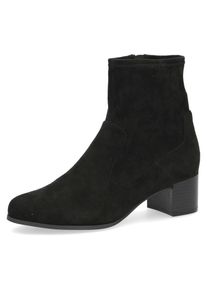 Caprice , Stiefelette, Blockabsatz, Businessschuh mit praktischem Innenreißverschluss , schwarz , 38 , 38 , Klassische Stiefelette in bequemer Weite