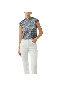 comma, Comma , Blusentop, mit Allover-Print , blue , 42 , 42 , Gemusterte Satin-Bluse von comma