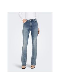 Only , Damen , Bootcut-Jeans »ONLMILA HW FLARED DNM BJ13994 NOOS« , Medium Blue Denim , Länge 30 , 26 -Länge 30 , 26 , Skinny Fit schmiegt sich...