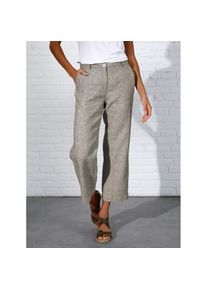 CREATION L PREMIUM, Damen, Leinenhose, khaki-wei&szlig;-meliert, Kurzgr&ouml;&szlig;en, 24 -Kurzgr&ouml;&szlig;en, khaki-wei&szlig;-meliert, reines Leinen