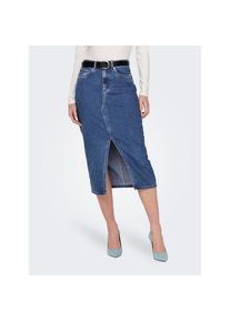 Only, Damen, Jeansrock &raquo;ONLSIRI FRONT SLIT SKIRT DNM GUA NOOS&laquo;, Medium Blue Denim, S (36), Medium Blue Denim, Jeansrock von Only in Midil&auml;nge