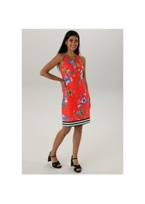 Aniston SELECTED , Sommerkleid mit farbharmonischem Blütendruck , rot-hellblau-blau-hellgrün-grün-weiß-rose-lila-türkis-petrol-schwarz-gelb- , N-Gr...