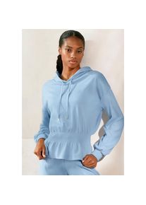 Lascana , Hoodie, mit elastischer Raffung in der Taille, Loungewear , hellblau , 32/34 , 32/34 , Lockerer Sweat Hoodie