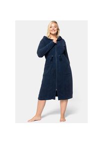 sheego , Bademantel , marine , 80% Baumwolle, 20% Polyester , 44/46