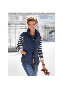 Casual Looks , Damen , Steppweste , marine , 54 , 54 , tolle Optik mit Kontrast-Akzenten