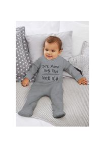 Kidsworld , Schlafoverall »50% Mama, 50% Papa«, aus Bio-Baumwolle , grau , N-Gr , 50/56 -N-Gr , 50/56 , Schlafanzug von Klitzeklein für Babys