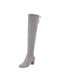 Lascana , Overkneestiefel, Slouchy Boots, Langschaft Stiefel, Schlupf-Boot, weiches Stretchmaterial , hellgrau , 37 , 37 , Elegantes feminines Design