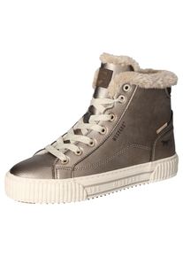 Mustang Shoes , Winterboots, Schnürboots, High top Sneaker mit Innenreißverschluss , bronzefarben , 39 , 39 , Schnürboots mit Fellimitat-Besatz