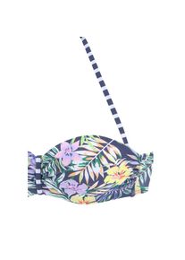 Venice Beach, Damen, Bandeau-Bikini-Top &raquo;Summer&laquo; mit geraffter Mitte, marine-zitrone, Cup E, 38 -Cup E, marine-zitrone, Sommerlicher Print