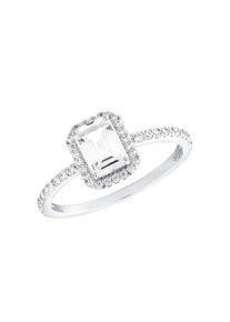 Amor, Damen, Fingerring &raquo;Sparkles&laquo; mit Zirkonia (synth.), silberfarben-kristallwei&szlig;, silberfarben-kristallwei&szlig;, Stilvoller Damen Ring mit Stein, 