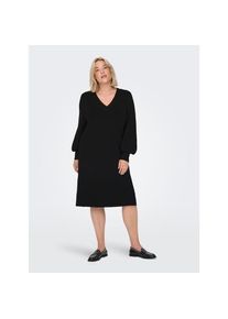 Only CARMAKOMA , Strickkleid »CARKATIA LS V-NECK DRESS KNT NOOS« , Black , N-Gr , M -N-Gr , M , Regular Fit Passform sorgt für bequemen...