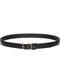 Calvin Klein, Damen, Lederg&uuml;rtel &raquo;CK METAL LOOP ROUND BUCKLE 25MM&laquo; Gr&ouml;&szlig;enverstellbar, Black, Black, Lederg&uuml;rtel von Calvin Klein