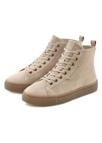 ELBSAND, Damen, Stiefelette Stiefel, Boots, Schn&uuml;r Sneaker High-Top, weiches Leder, Casual-Look, helltaupe, 38, helltaupe, Modische Boots aus 