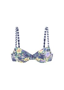 Venice Beach, Damen, B&uuml;gel-Bikini-Top &raquo;Summer&laquo; mit Doppeltr&auml;gern, marine-zitrone, Cup E, 36 -Cup E, marine-zitrone, Verstellbare Doppeltr&auml;ger