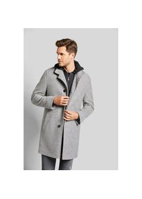 Bugatti, Herren, Wollmantel im mellierten Design, hellgrau, 58, hellgrau, Meliertes Design