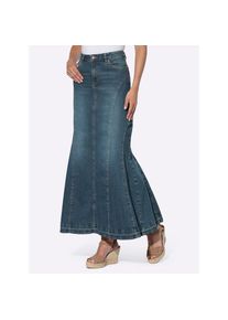 Heine , Damen , Jeansrock , blue-stone-washed , 44 , 44 , feminine Godet-Form
