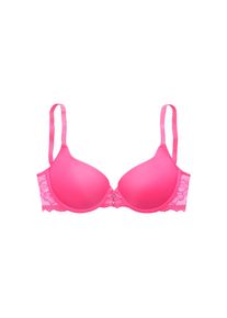 Lascana, Damen, Schalen-BH mit B&uuml;gel und h&uuml;bschem Spitzenr&uuml;cken, sexy Dessous, pink, Cup B, 90 -Cup B, pink, Femininer Schalen-BH mit h&uuml;bschem 