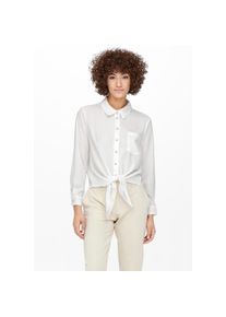 Only , Hemdbluse »ONLLECEY LS KNOT SHIRT NOOS WVN« , Cloud Dancer , XS , XS , Kurze Bluse von Only
