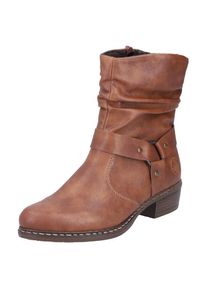Rieker , Stiefelette, Cowboyboots, Westernstiefelette, Blockabsatz, mit Zierriemen , braun , 39 , 39 , Stiefelette mit gerafftem Schaft in...