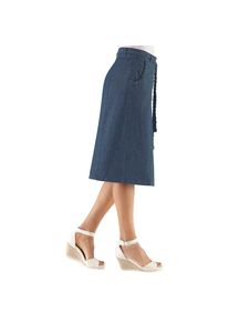 Casual Looks , Damen , Jeansrock , blue-stone-washed , 48 , 48 , Rock in Jeans-Optik