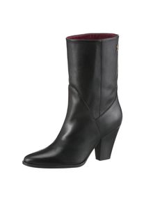 Tommy Hilfiger , Cowboy Stiefelette »MID COWBOY HEEL LEATHER«, Trichterabsatz, Stiefelette, Westernstiefelette in spitzer Form , schwarz , 38 , 38...