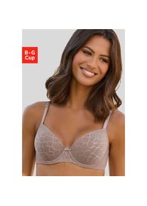 Lascana , Schalen-BH »Chiara« mit graphischem Netz-Muster, Dessous , sand , Cup B , 85 -Cup B , 85 , Modischer Schalen-BH mit grafischer Spitze und...