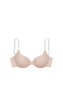Lascana, Damen, Schalen-BH &raquo;Ela&laquo; mit transparenten Tr&auml;gern, perfect basic mit B&uuml;gel, Basic Dessous, puder, Cup B, 70 -Cup B, puder, T-Shirt BH mit 