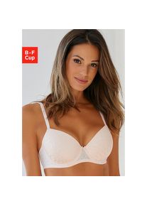 Lascana , Schalen-BH »Chiara« mit graphischem Netz-Muster, Dessous , rosé , Cup B , 80 -Cup B , 80 , Modischer Schalen-BH mit grafischer Spitze und...