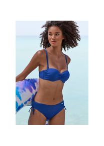 Venice Beach , Bandeau-Bikini-Top »Lucky« aus gerippter Strukturware , blue , Cup C , 36 -Cup C , 36 , Trendige Unifarbe