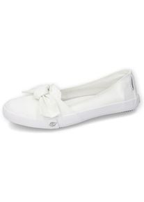 Dockers by Gerli , Sneaker Ballerinas, Freizeitschuh mit auffälliger Schleife , weiß , 38 , 38 , Sportlicher Ballerina aus Canvas