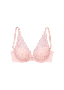 Lascana, Damen, Schalen-BH mit B&uuml;gel in High-Apex-Schnittform aus Stickereispitze, sexy Dessous, ros&eacute;-creme, Cup B, 95 -Cup B, ros&eacute;-creme, Femininer 