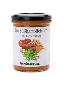 Biologische zoete aardappel curry met kikkererwten