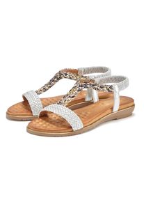 Vivance , Sandale »Sommerschuh«, Sandalette, Sommerschuh mit geflochtenen Riemchen und weichem Fußbett , silberfarben , 44 , 44 , Raffiniert...