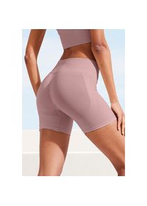LASCANA , Funktionsshorts »Po Push Up« mit Rippstruktur und Shapingeffekt, Sportshorts , mauve , N-Gr , M (40/42) -N-Gr , M (40/42) , Seamless...