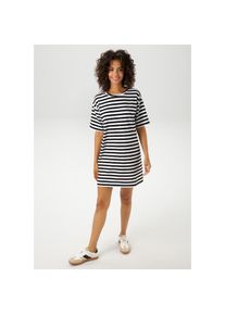 Aniston CASUAL , Sommerkleid, im Streifen-Dessin , schwarz-weiß , N-Gr , 42 -N-Gr , 42 , Kleid aus elastischer Single-Jersey-Qualität