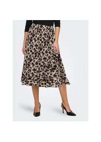 Only , Wickelrock »ONLCARLY FLOUNCE LONG SKIRT« , Cloud Dancer AOP:NATURE LEO , S (36) , S (36) , Midirock von Only