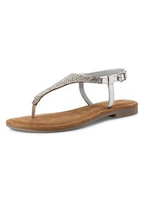 Tamaris , Riemchensandale, Sandalette, Sommerschuh, Festtagsschuh, funkelnde Strasssteinchen , silberfarben , 37 , 37 , Sommerliche Sandalette mit...
