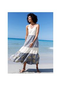 Heine , Abendkleid »Kleid« , ecru-bleu-gemustert , Normalgrößen , 48 -Normalgrößen , 48 , gewebte Qualität
