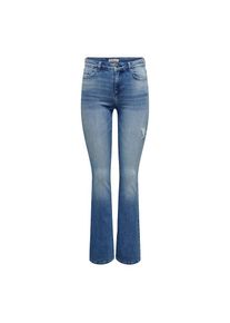 Only , Bootcut-Jeans »ONLBLUSH MID FLARED DEST ANA671«, mit Destroyed Effekt , Light Blue denim , Länge 32 , S (36) -Länge 32 , S (36) , Flared Fit...